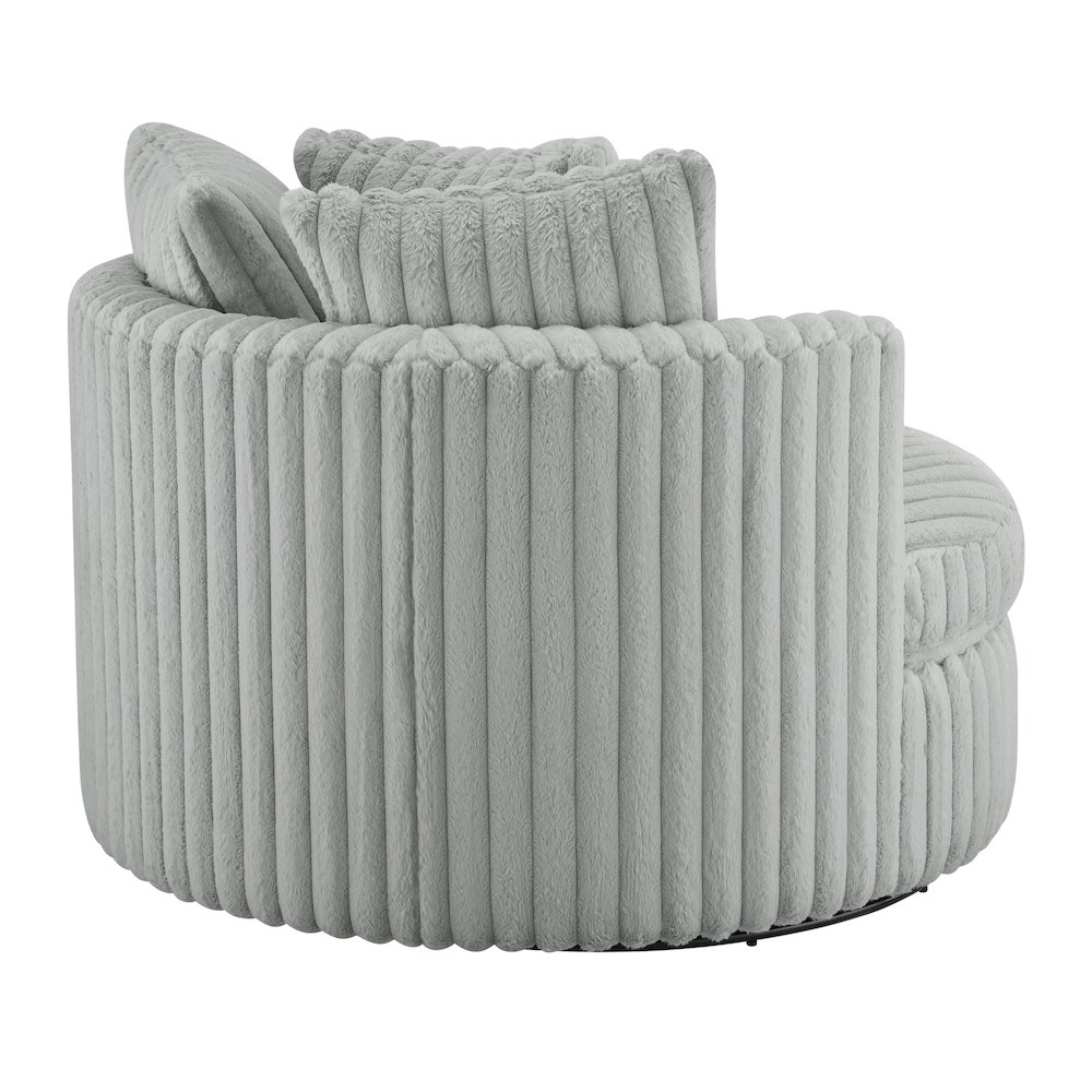 Meryl Ultra Plush Wide Cord-like Oversized Swivel Barrel Chair. Picture 12