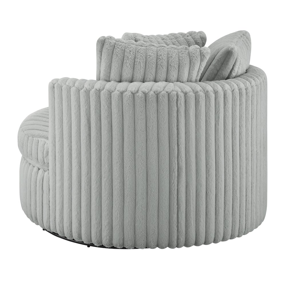 Meryl Ultra Plush Wide Cord-like Oversized Swivel Barrel Chair. Picture 14