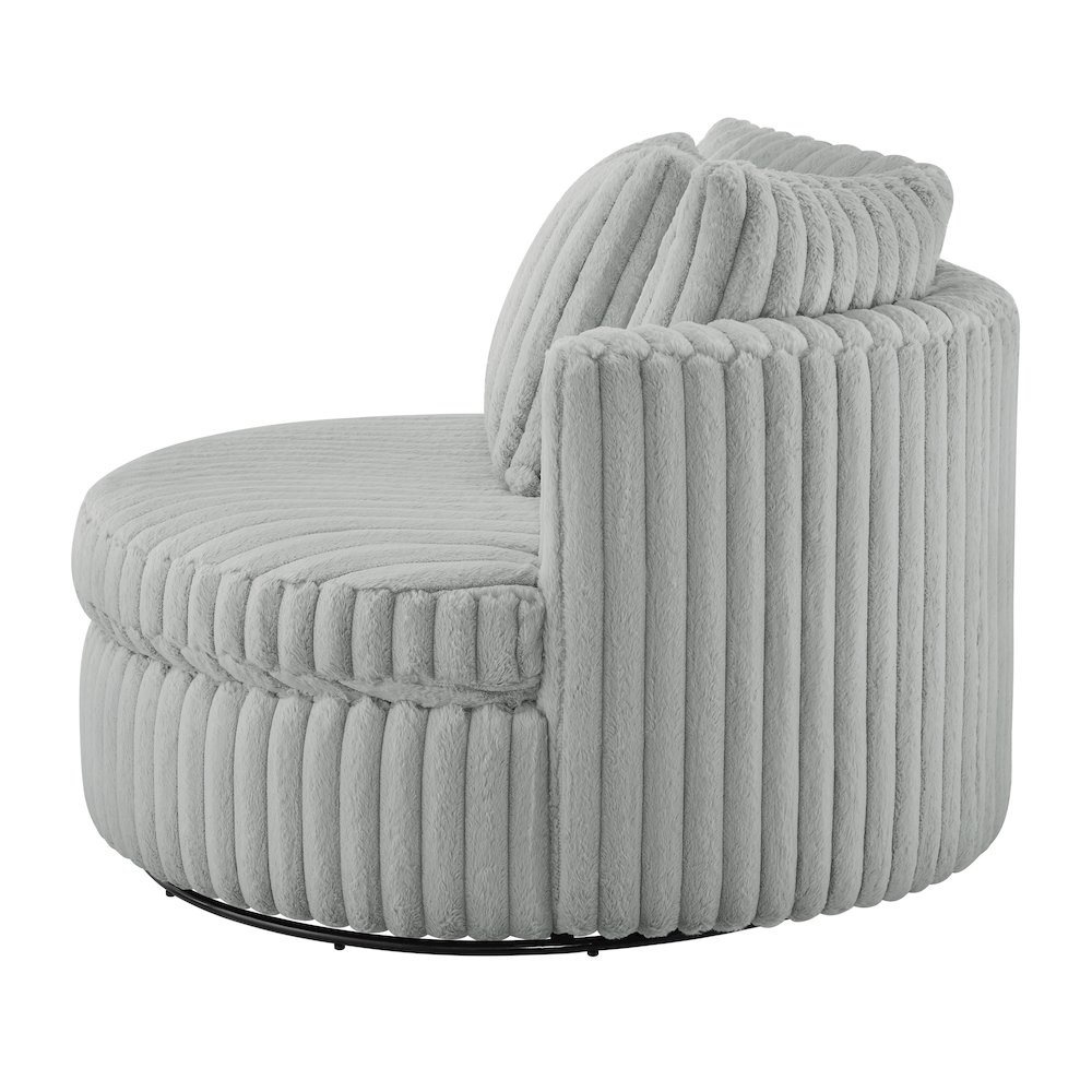 Meryl Ultra Plush Wide Cord-like Oversized Swivel Barrel Chair. Picture 15
