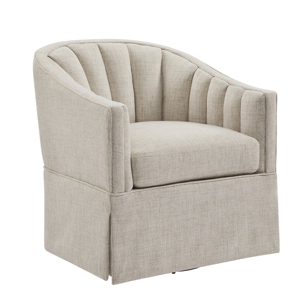 Sanibel Skirted Swivel Accent Chair. Picture 1