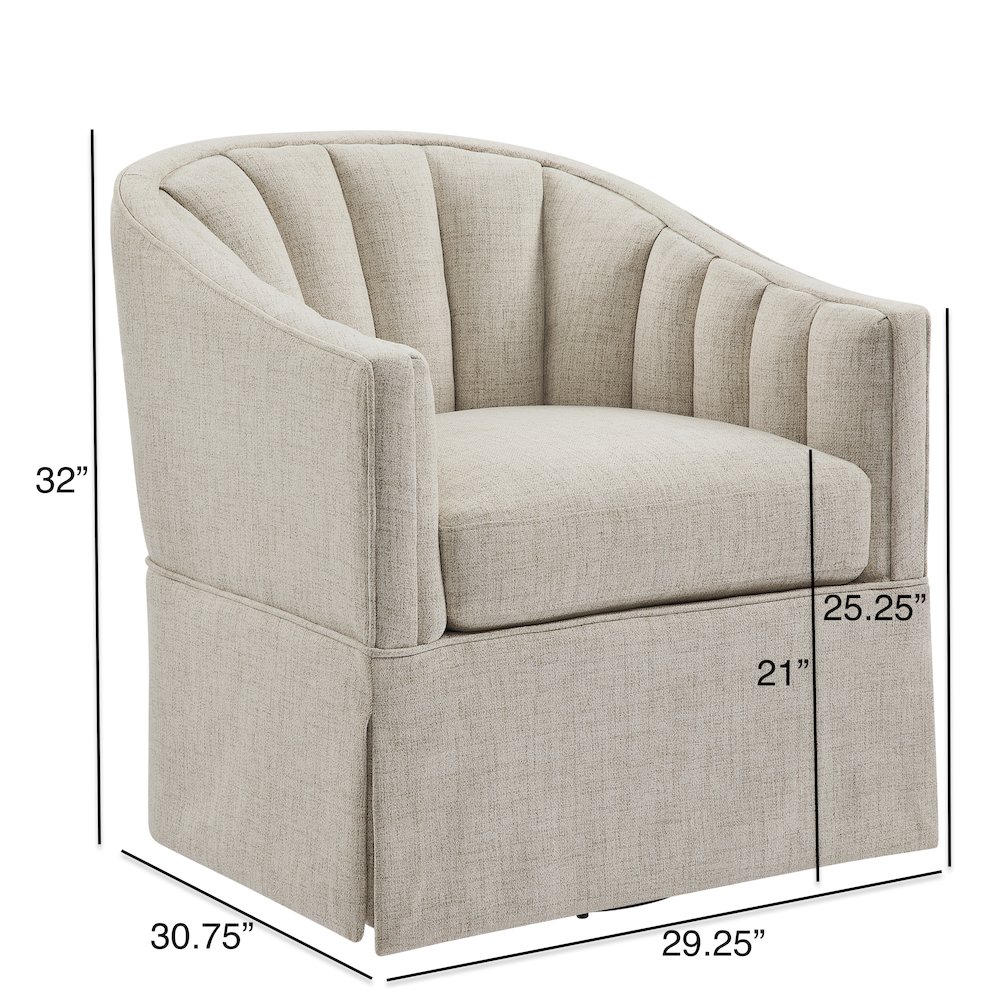 Sanibel Skirted Swivel Accent Chair. Picture 15