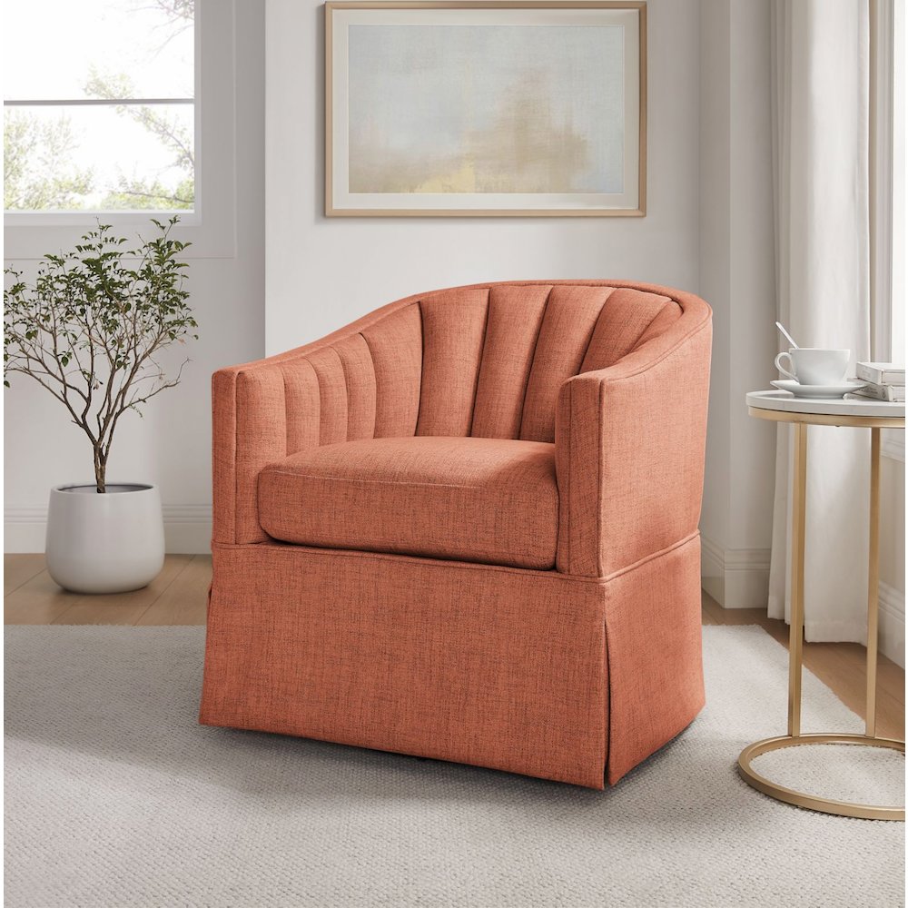 Sanibel Skirted Swivel Accent Chair. Picture 2