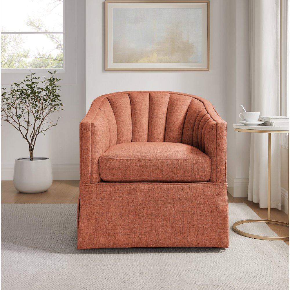 Sanibel Skirted Swivel Accent Chair. Picture 5