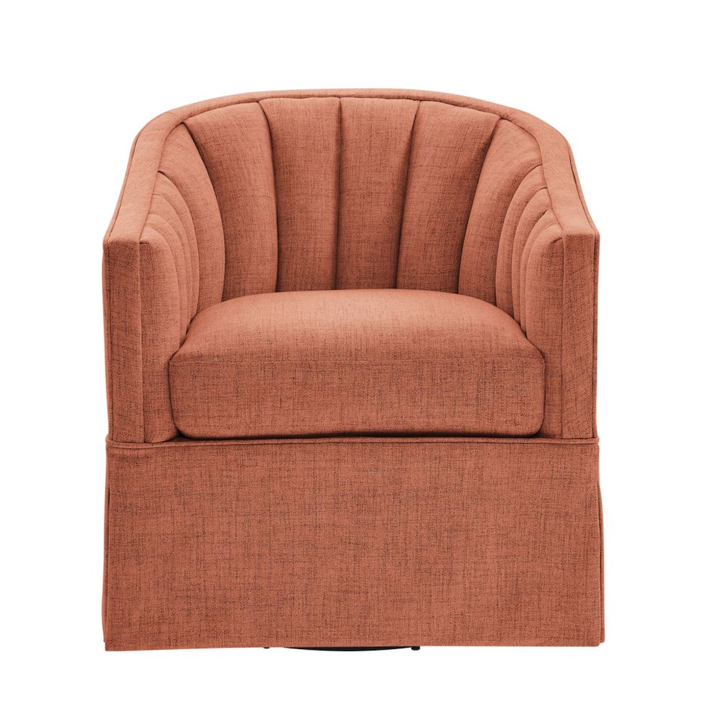 Sanibel Skirted Swivel Accent Chair. Picture 1