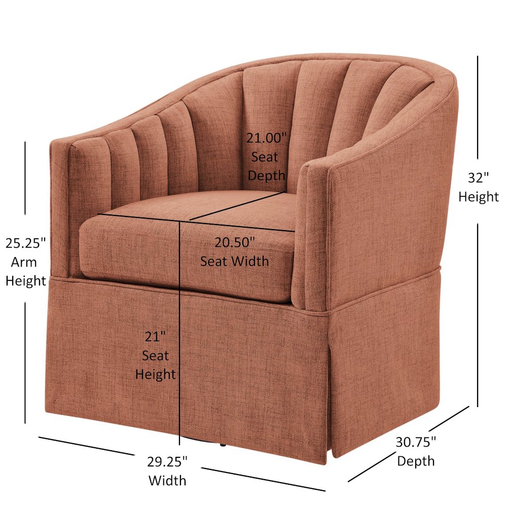 Sanibel Skirted Swivel Accent Chair. Picture 13