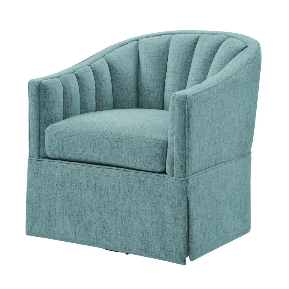 Sanibel Skirted Swivel Accent Chair. Picture 4
