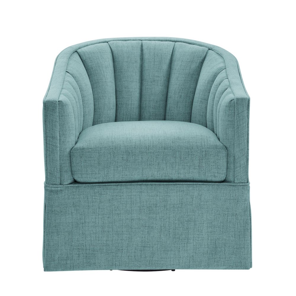 Sanibel Skirted Swivel Accent Chair. Picture 9