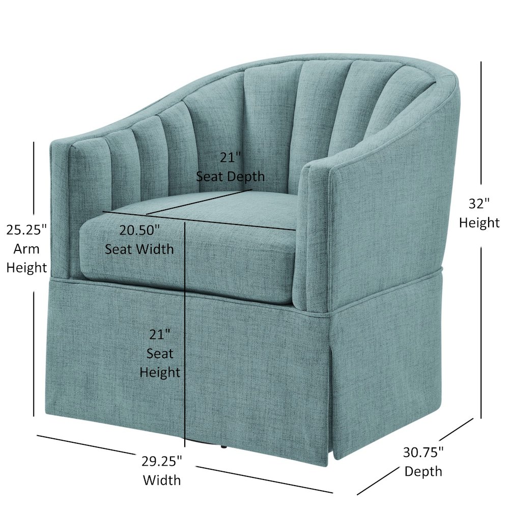 Sanibel Skirted Swivel Accent Chair. Picture 10