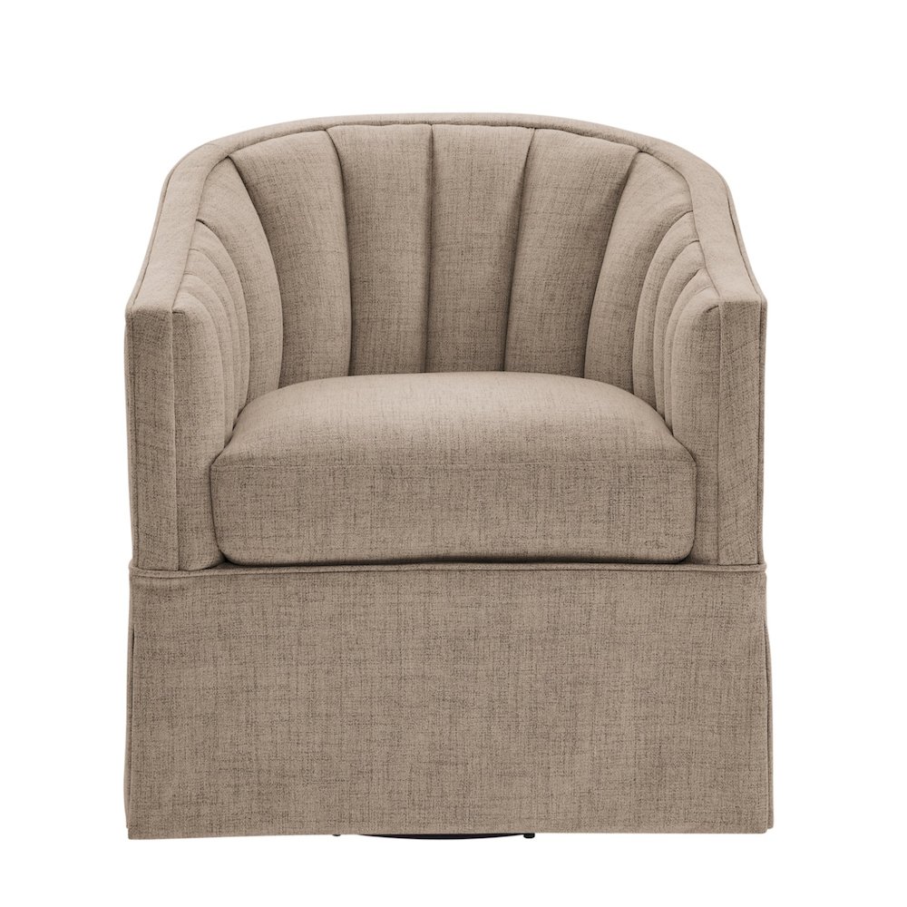 Sanibel Skirted Swivel Accent Chair. Picture 1