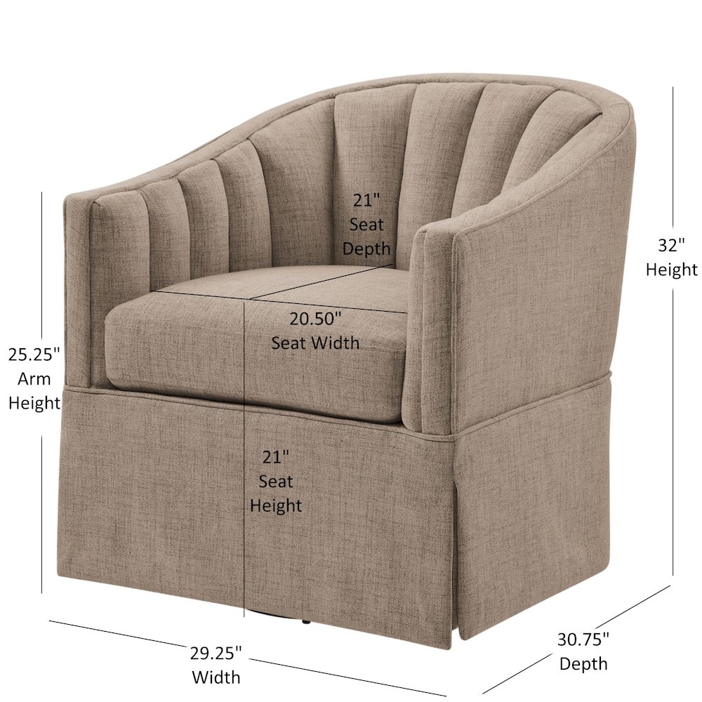 Sanibel Skirted Swivel Accent Chair. Picture 12
