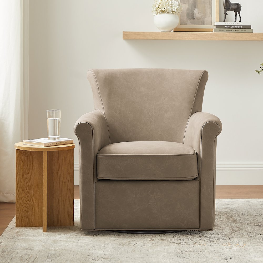 Winton Faux Leather Swivel Accent Chair - Willow. Picture 8