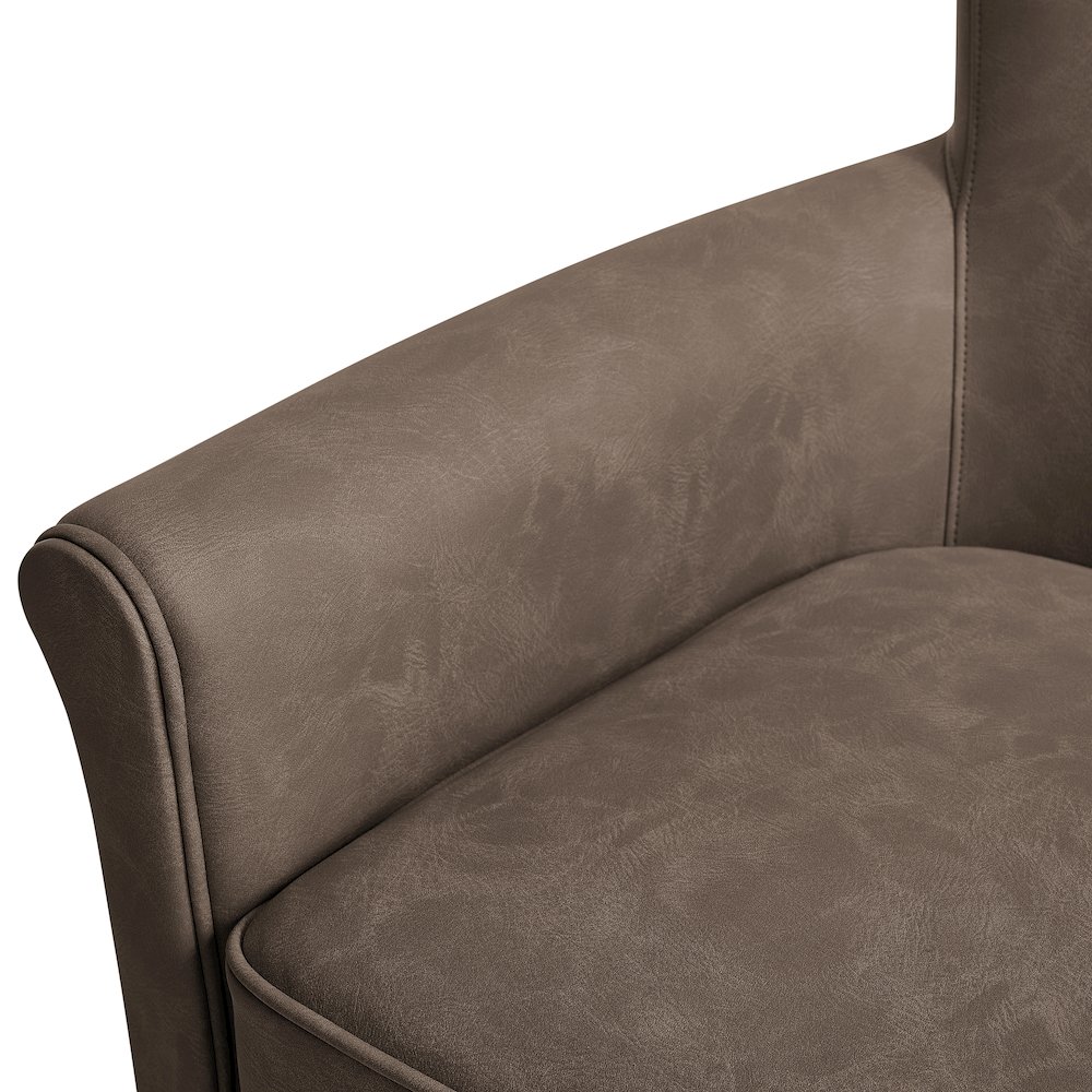 Winton Faux Leather Swivel Accent Chair - Espresso. Picture 3