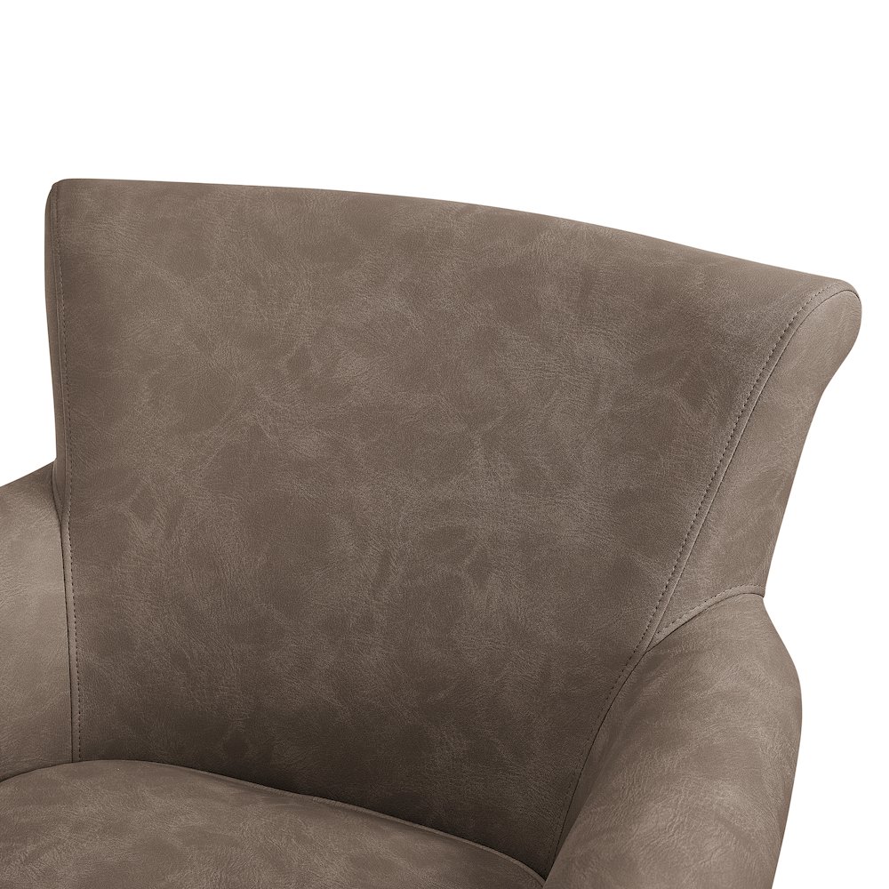 Winton Faux Leather Swivel Accent Chair - Espresso. Picture 4