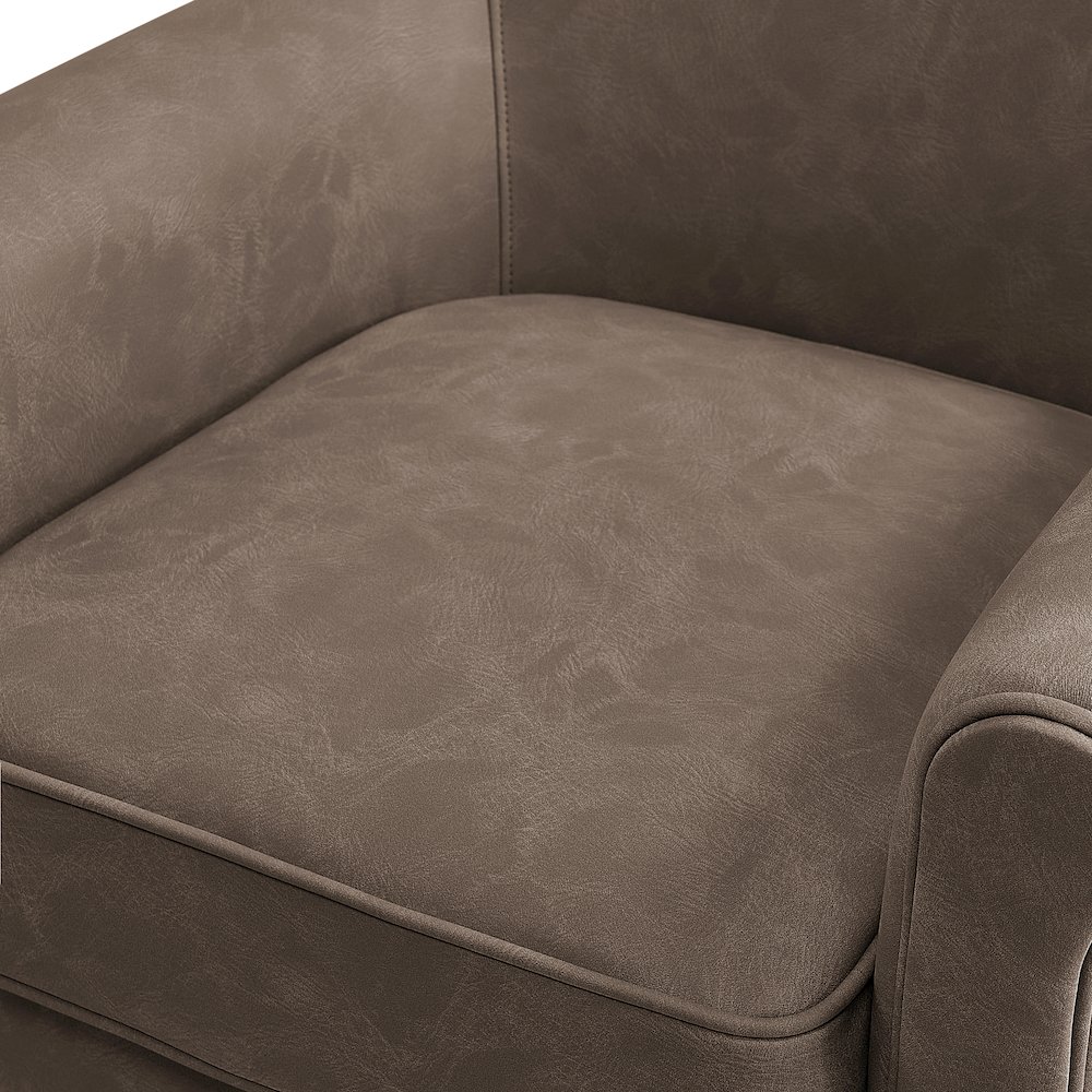 Winton Faux Leather Swivel Accent Chair - Espresso. Picture 5