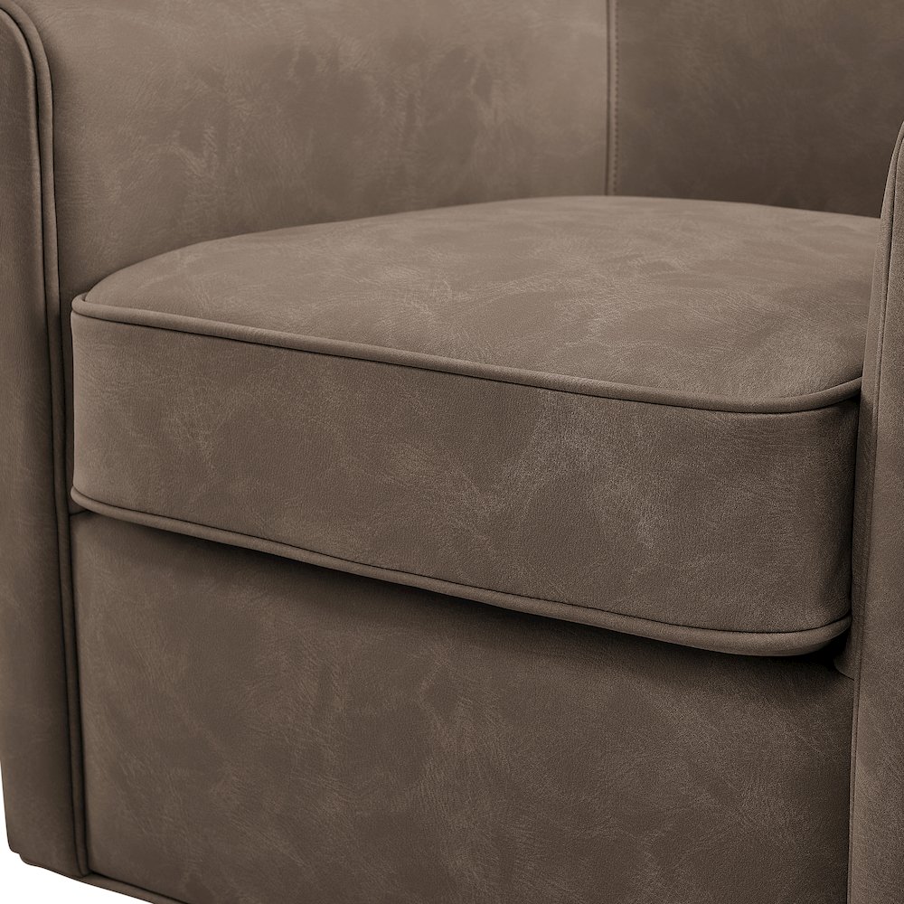 Winton Faux Leather Swivel Accent Chair - Espresso. Picture 6