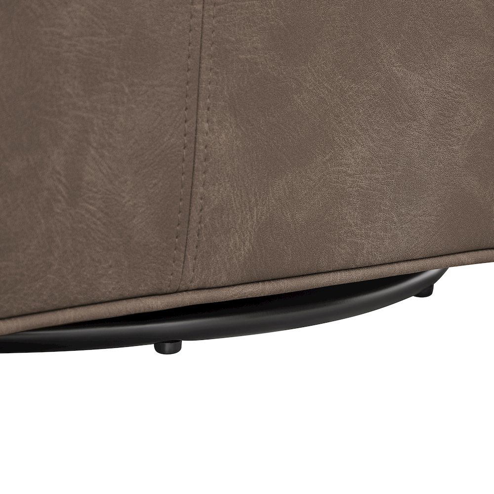 Winton Faux Leather Swivel Accent Chair - Espresso. Picture 7
