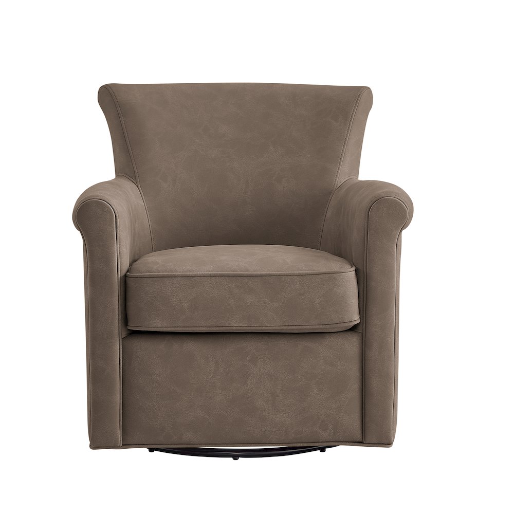 Winton Faux Leather Swivel Accent Chair - Espresso. Picture 9