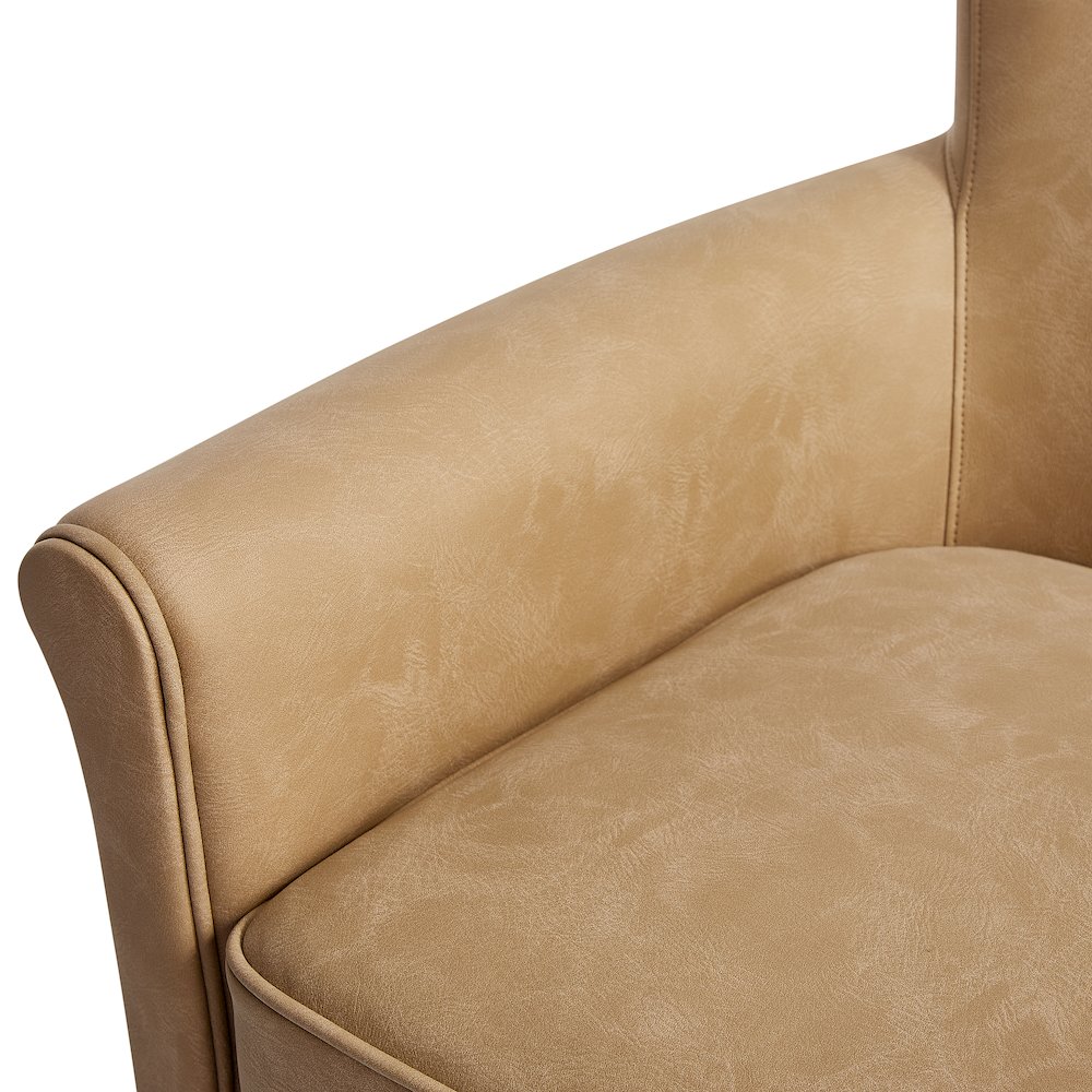 Winton Faux Leather Swivel Accent Chair - Honey Brown. Picture 3