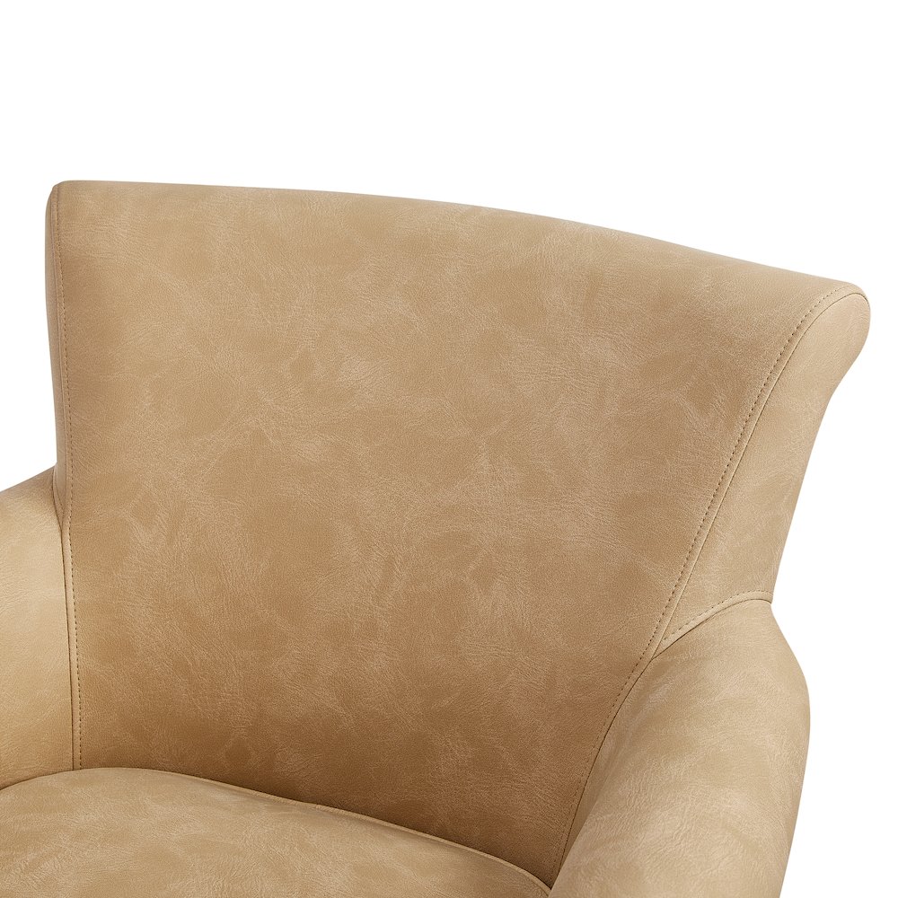 Winton Faux Leather Swivel Accent Chair - Honey Brown. Picture 4