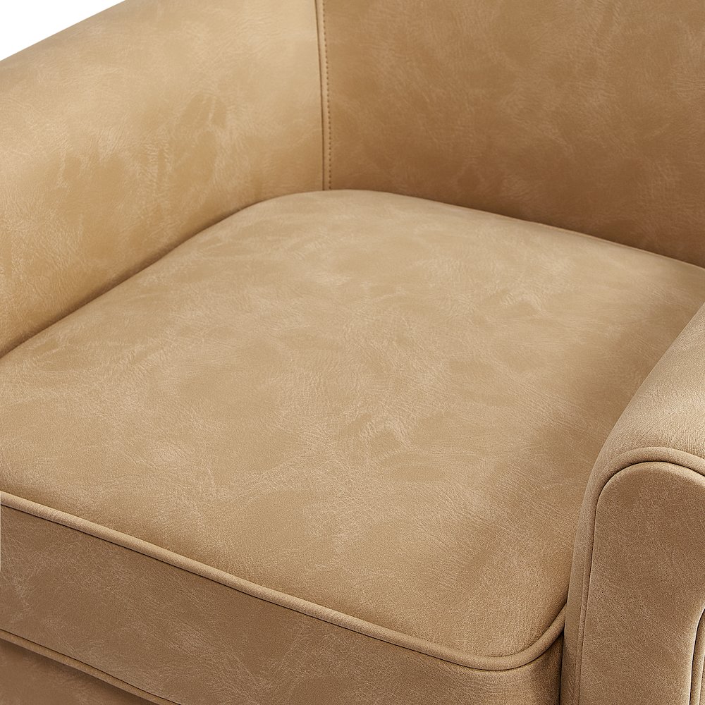 Winton Faux Leather Swivel Accent Chair - Honey Brown. Picture 5