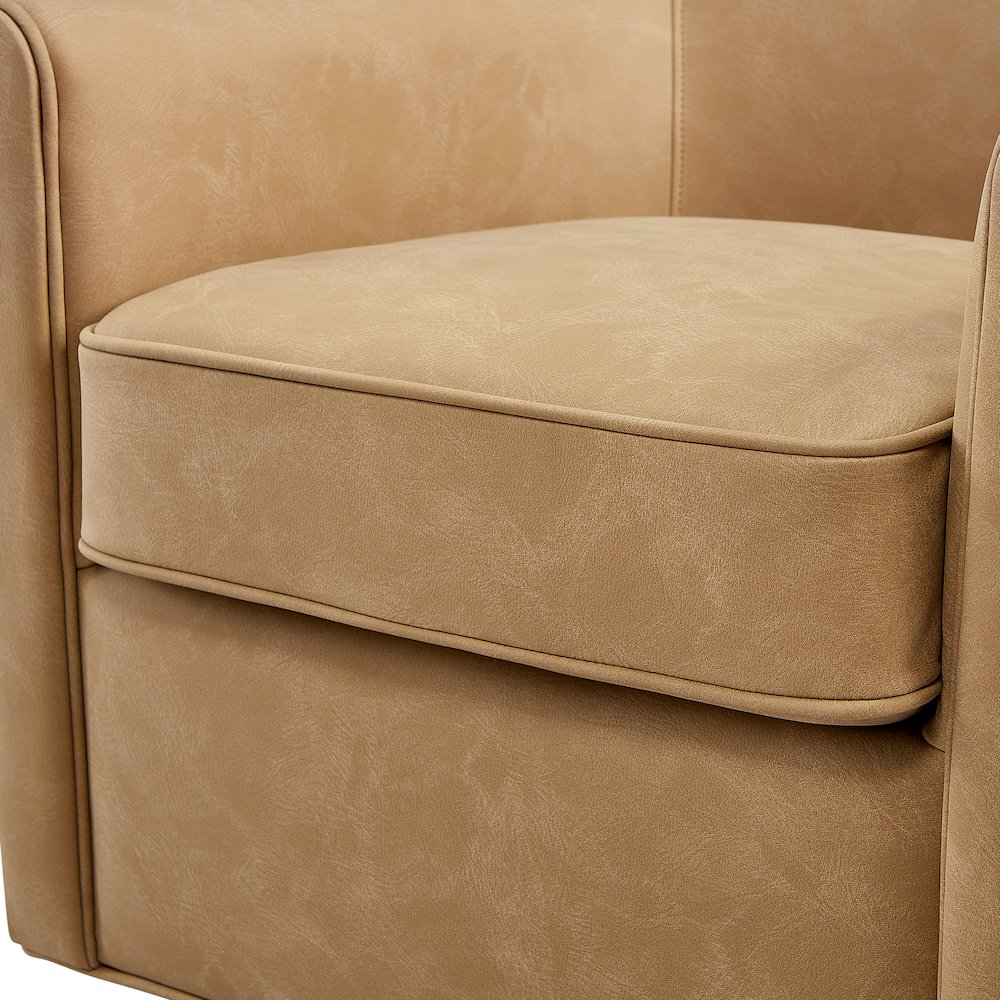 Winton Faux Leather Swivel Accent Chair - Honey Brown. Picture 6