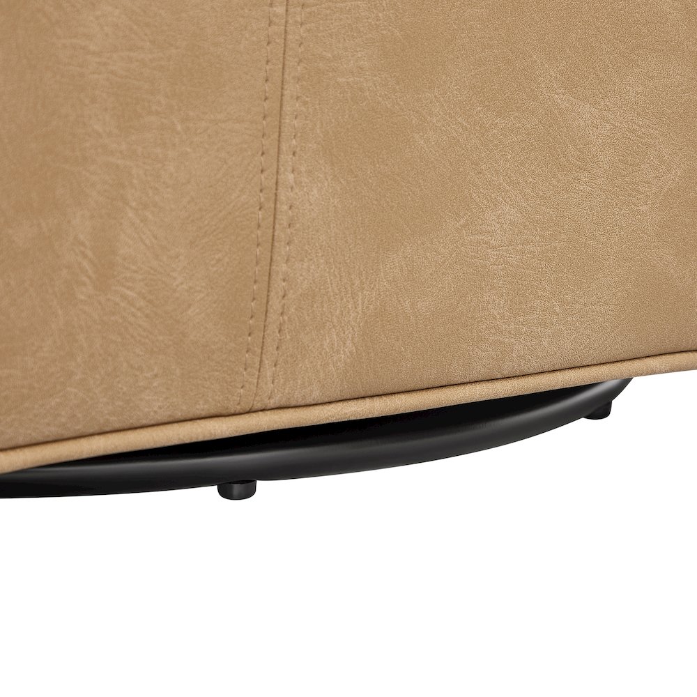 Winton Faux Leather Swivel Accent Chair - Honey Brown. Picture 7