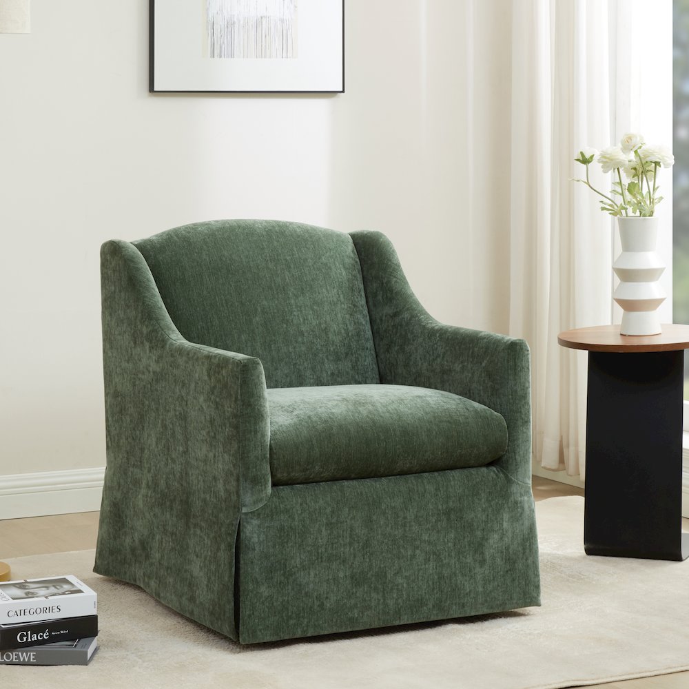 Ludlow Skirted Swivel Accent Chair - Ivy. Picture 2