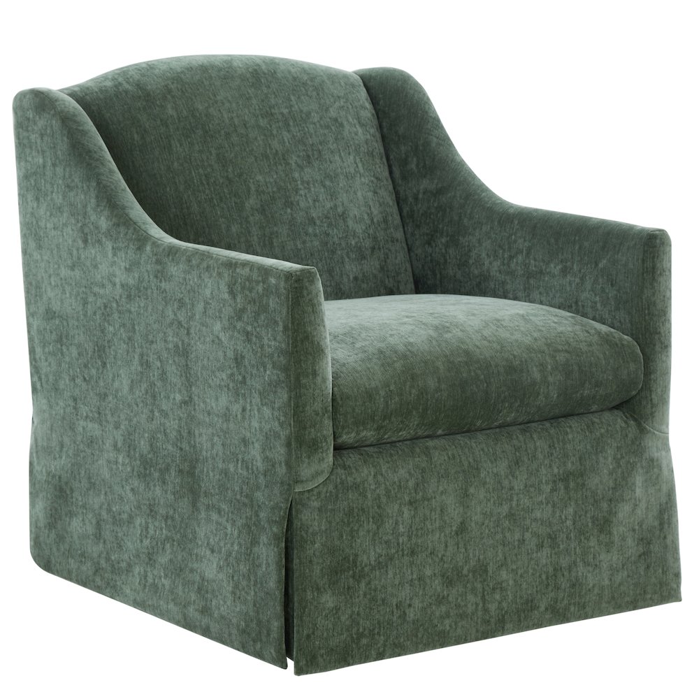 Ludlow Skirted Swivel Accent Chair - Ivy. Picture 1