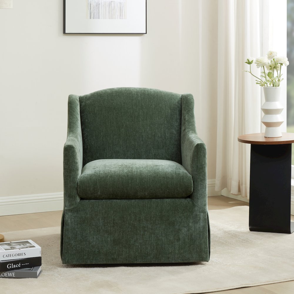 Ludlow Skirted Swivel Accent Chair - Ivy. Picture 12