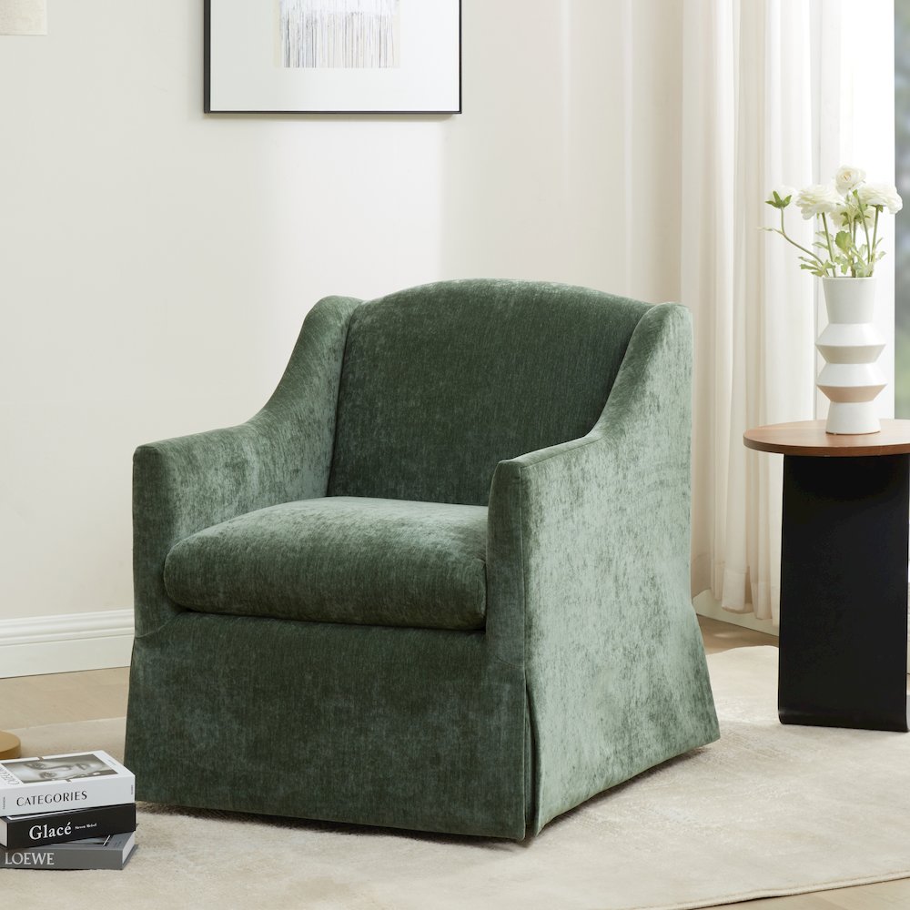 Ludlow Skirted Swivel Accent Chair - Ivy. Picture 20