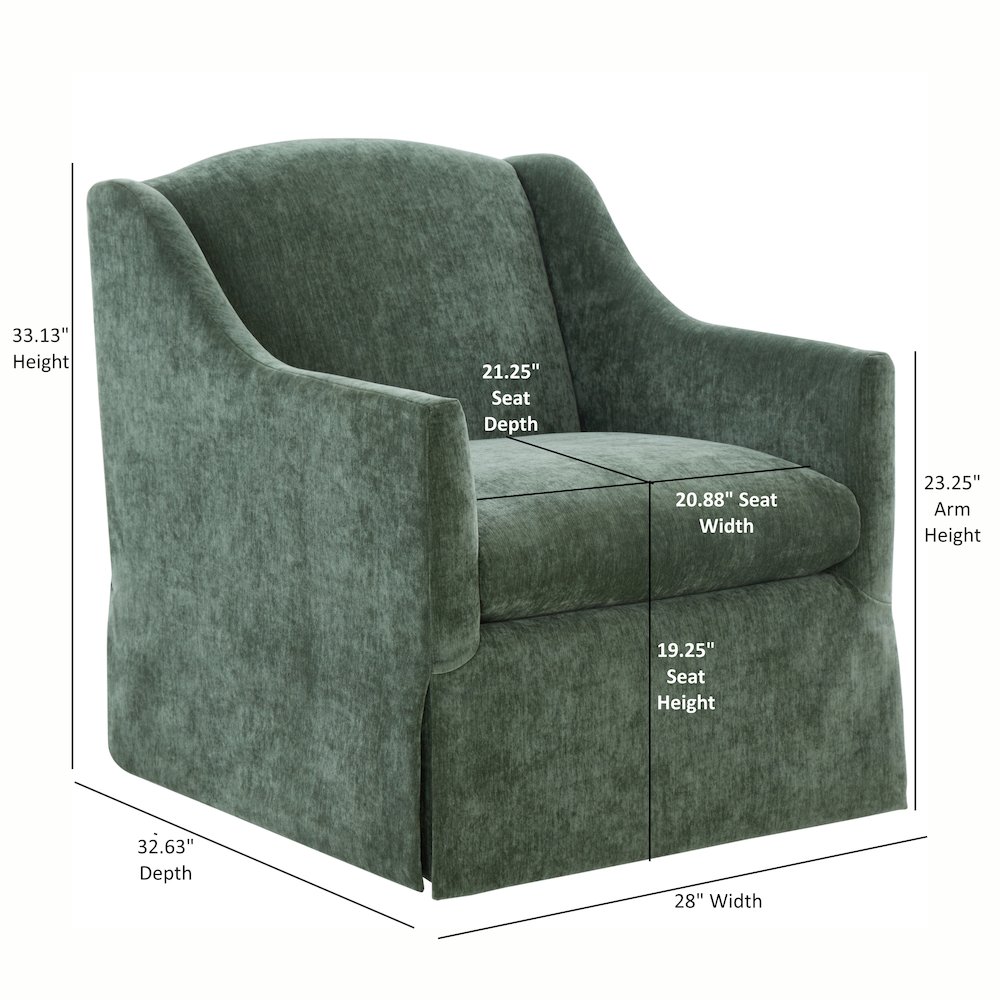 Ludlow Skirted Swivel Accent Chair - Ivy. Picture 22