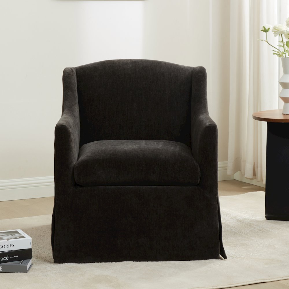 Ludlow Skirted Swivel Accent Chair - Mink. Picture 12