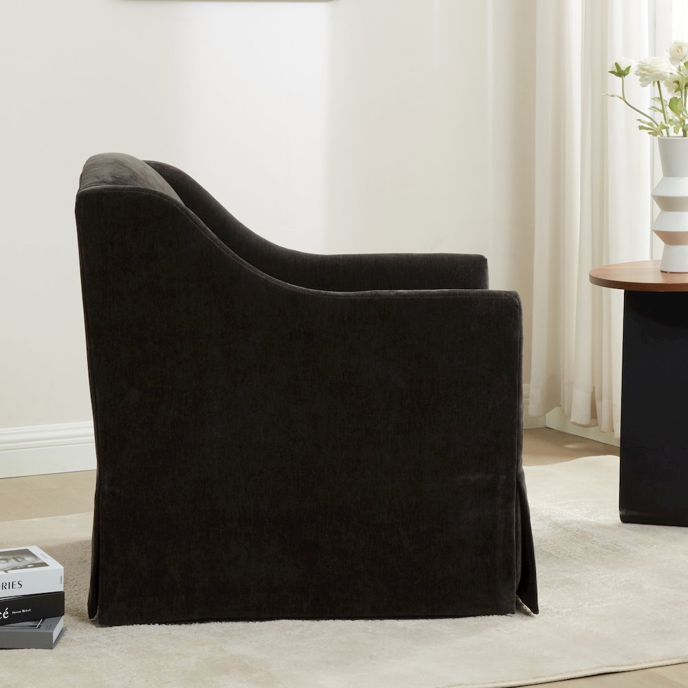 Ludlow Skirted Swivel Accent Chair - Mink. Picture 15
