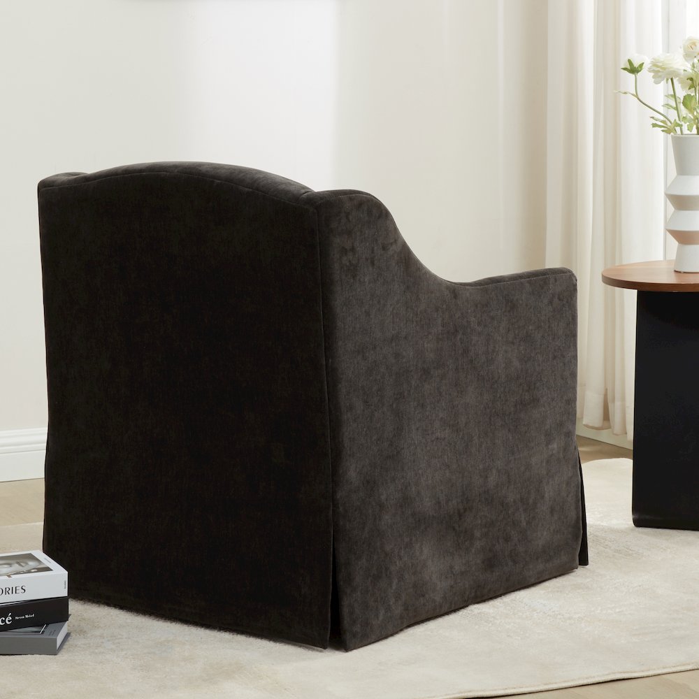 Ludlow Skirted Swivel Accent Chair - Mink. Picture 16