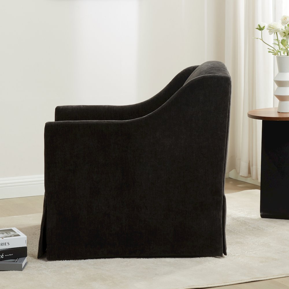 Ludlow Skirted Swivel Accent Chair - Mink. Picture 19