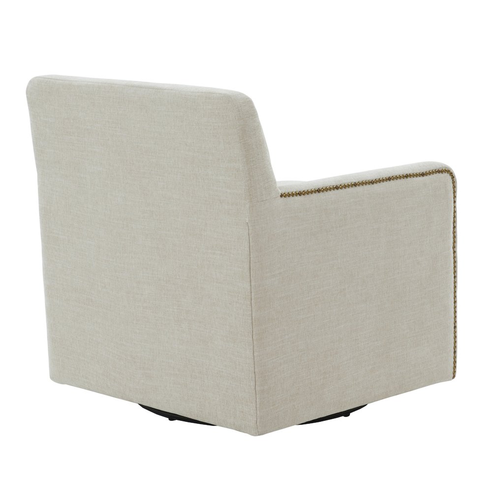 Tolland Swivel Accent Chair with Nailhead Trim - Sand. Picture 4