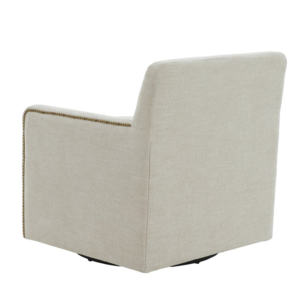 Tolland Swivel Accent Chair with Nailhead Trim - Sand. Picture 7