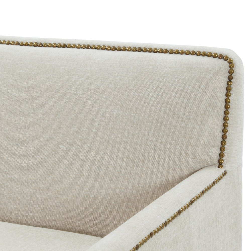 Tolland Swivel Accent Chair with Nailhead Trim - Sand. Picture 11