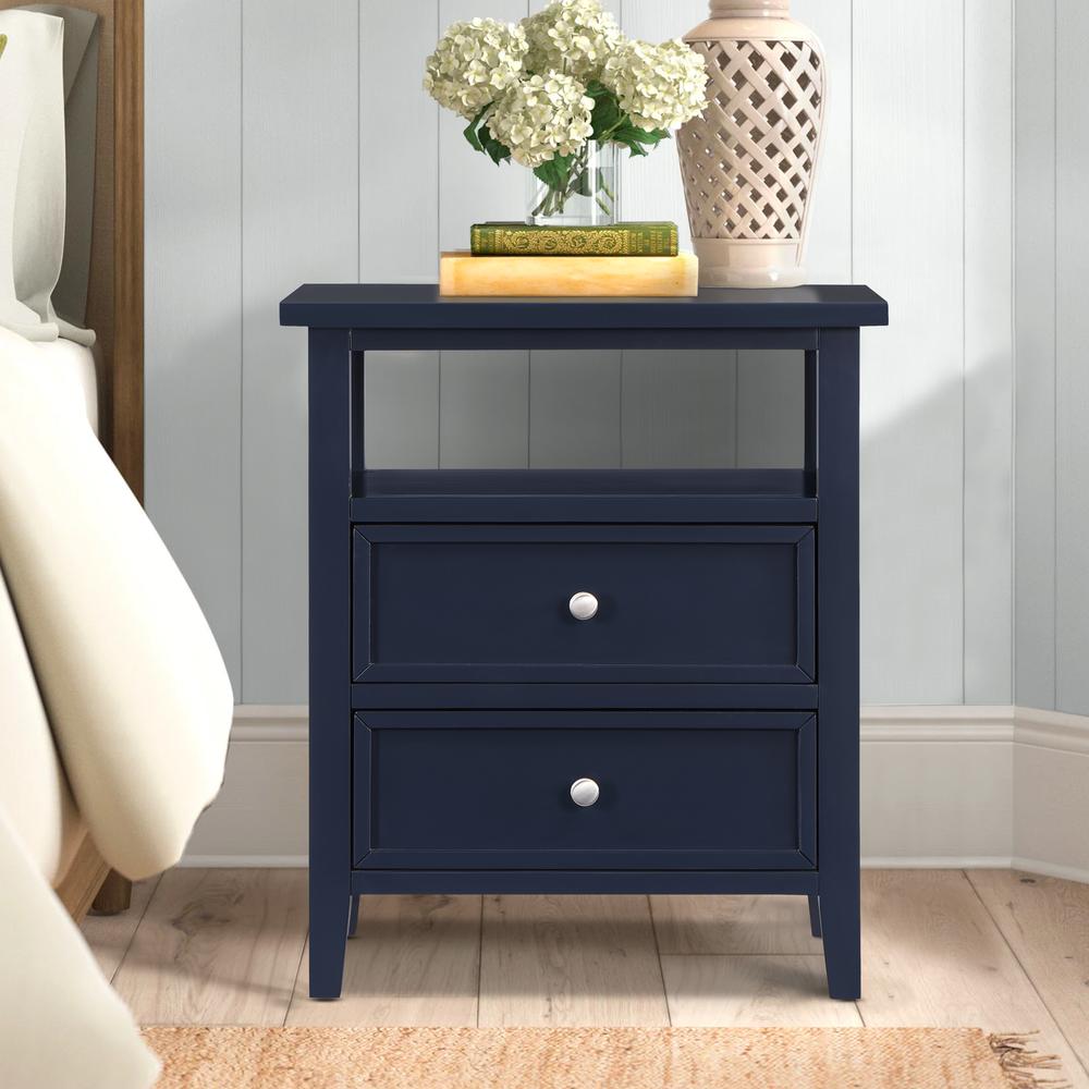 Walker Midnight Blue 2 Drawer Nightstand. Picture 13