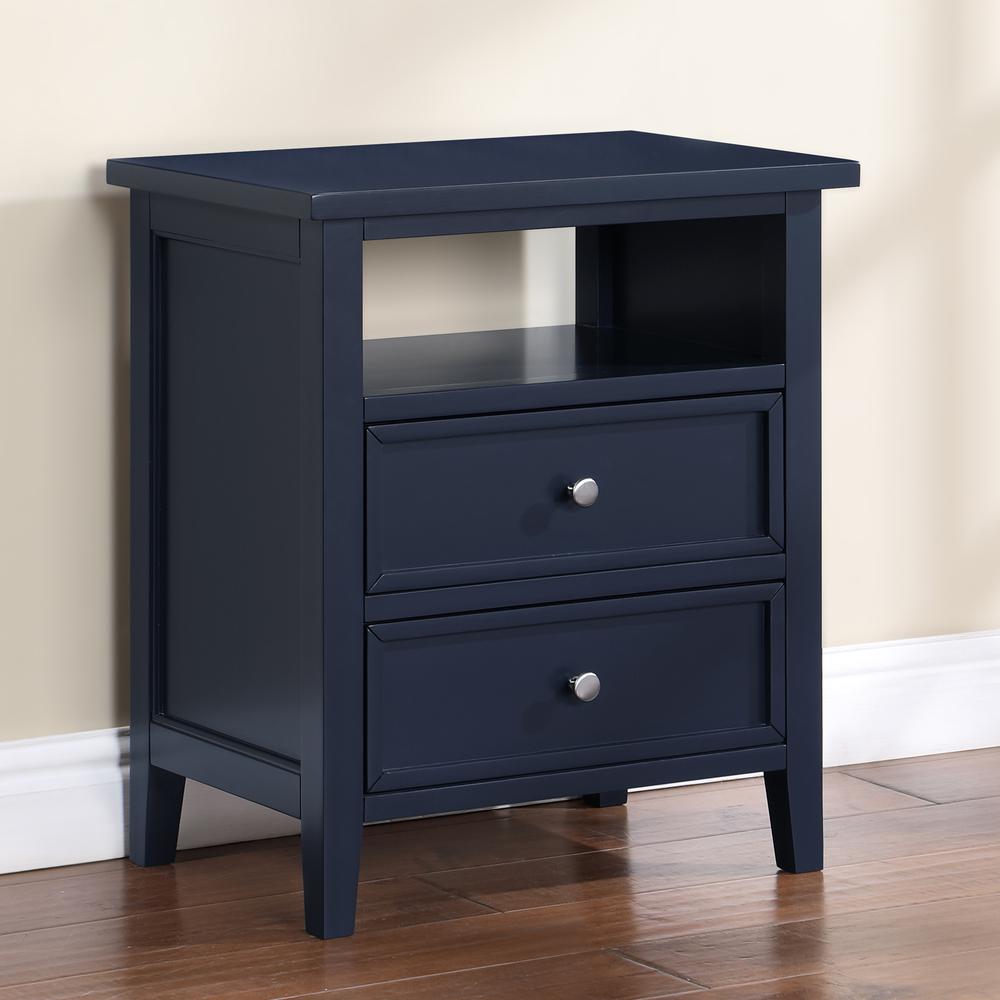 Walker Midnight Blue 2 Drawer Nightstand. Picture 14