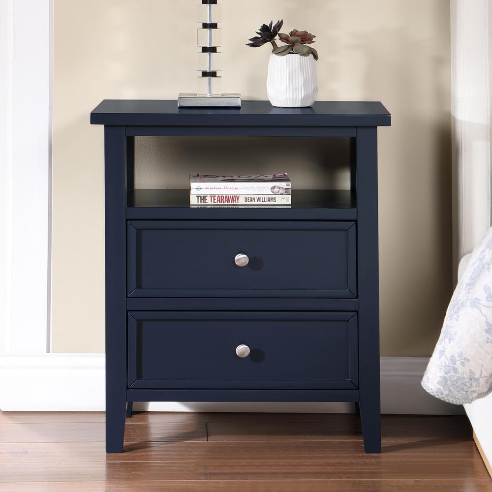 Walker Midnight Blue 2 Drawer Nightstand. Picture 15