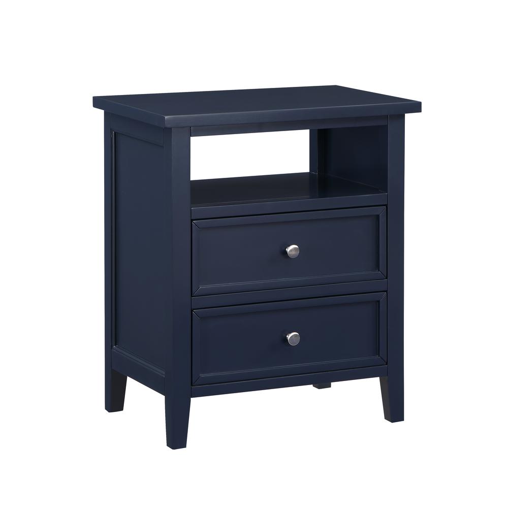 Walker Midnight Blue 2 Drawer Nightstand. Picture 4