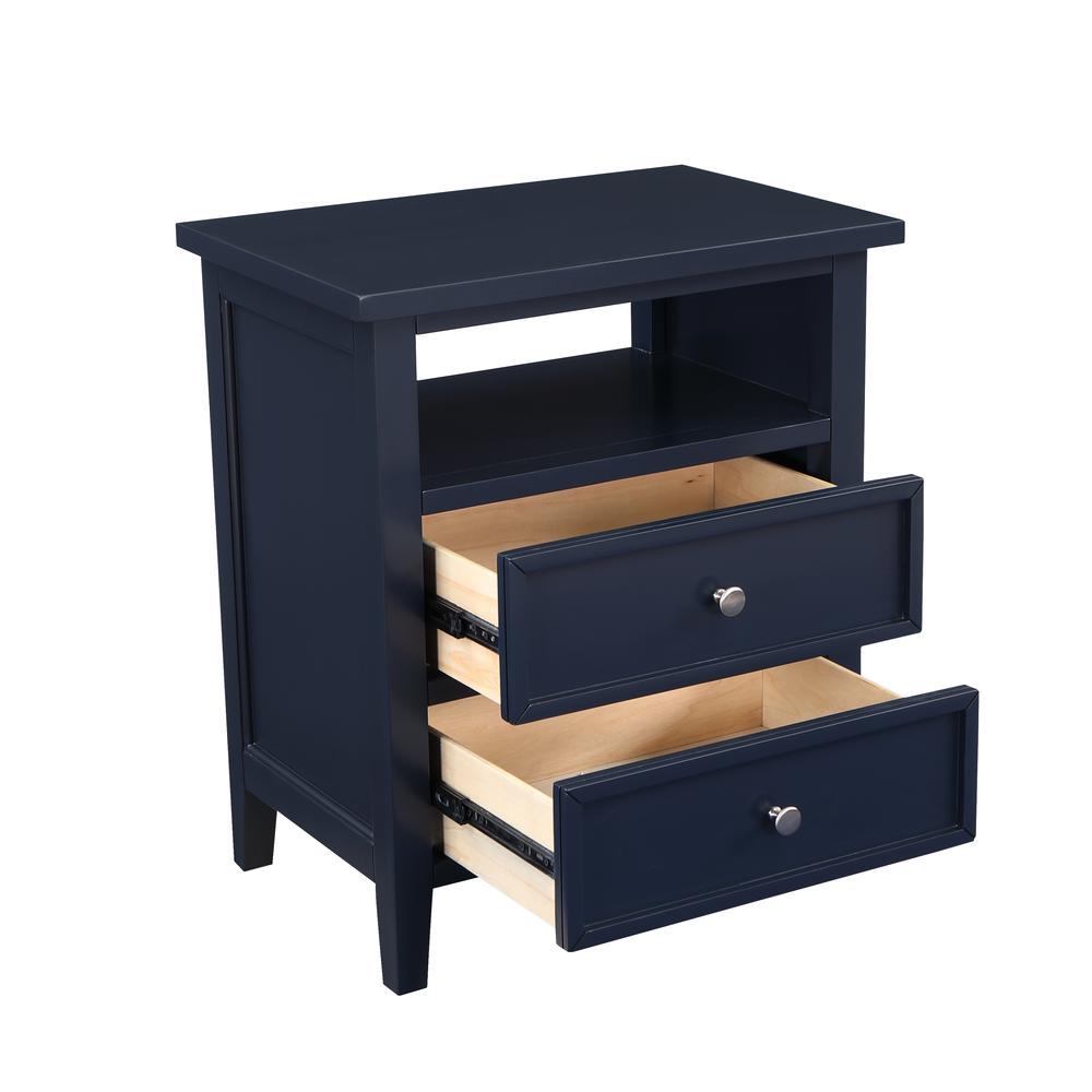 Walker Midnight Blue 2 Drawer Nightstand. Picture 5
