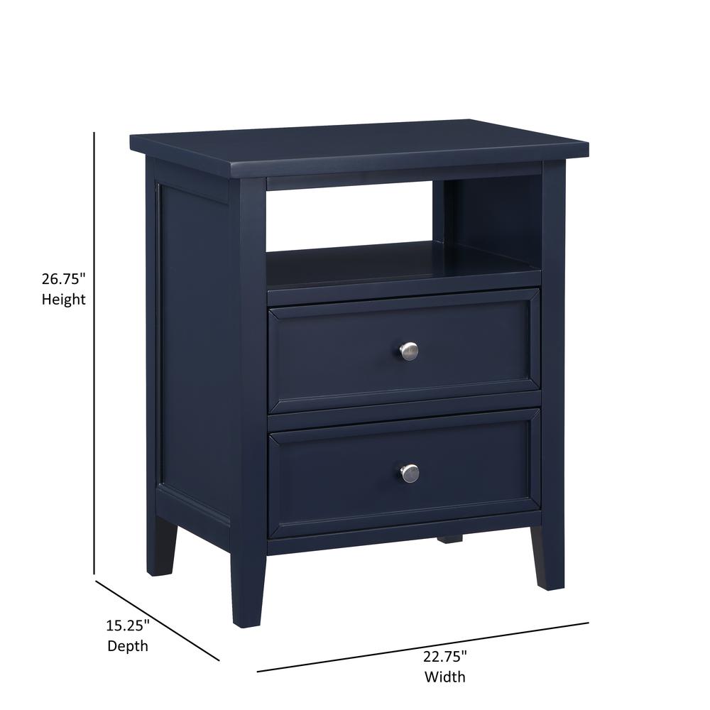 Walker Midnight Blue 2 Drawer Nightstand. Picture 11