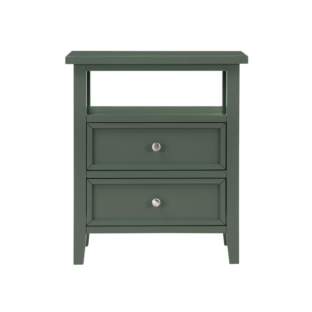 Walker Vintage Green 2 Drawer Nightstand. Picture 1
