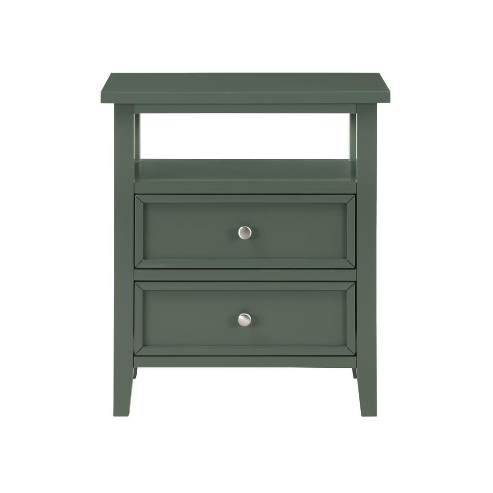 Walker Vintage Green 2 Drawer Nightstand. Picture 2