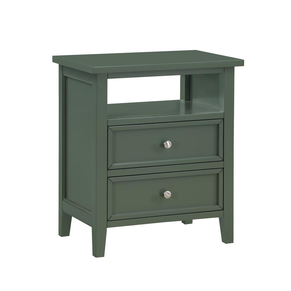 Walker Vintage Green 2 Drawer Nightstand. Picture 3