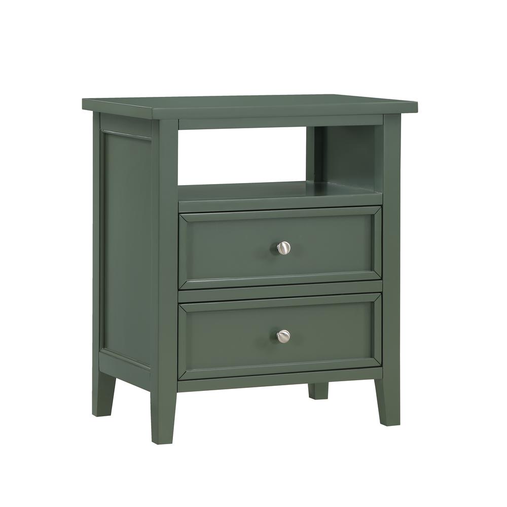 Walker Vintage Green 2 Drawer Nightstand. Picture 4