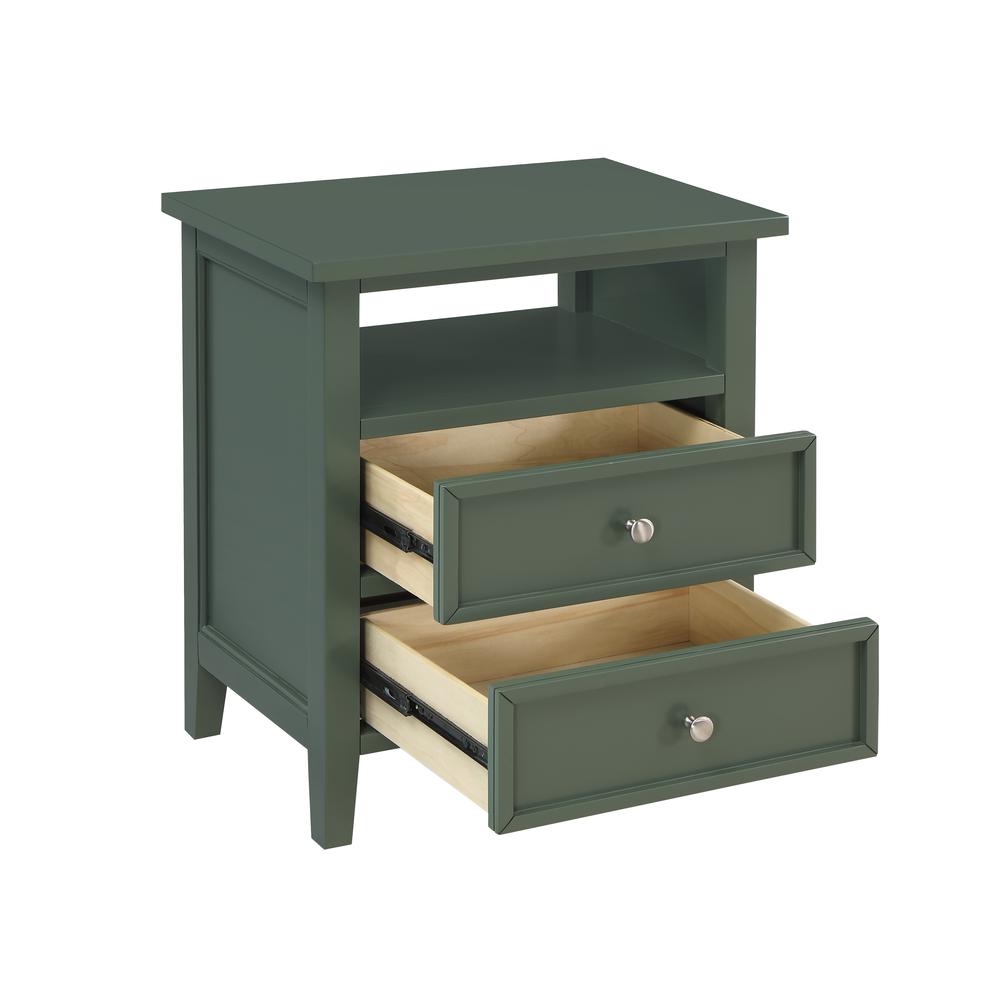 Walker Vintage Green 2 Drawer Nightstand. Picture 5