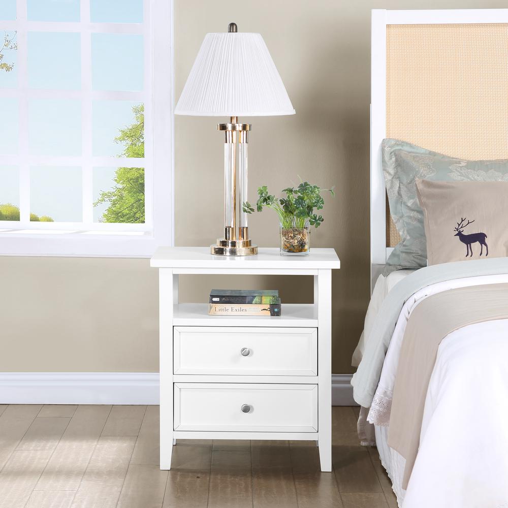 Walker White 2 Drawer Nightstand. Picture 12
